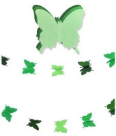 Düğün Doğum Günü Parti Dekoru Kağıt Kelebek Dizesi Degrade Yeşil - 1