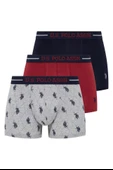 U.s Polo Assn 80328 Erkek Bordo Lacivert Gri 3'Lü Boxer - 1
