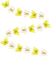 Düğün Doğum Günü Parti Dekoru Kağıt Kelebek Dizesi Degrade Sarı - 2