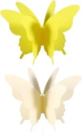 Düğün Doğum Günü Parti Dekoru Kağıt Kelebek Dizesi Degrade Sarı - 11