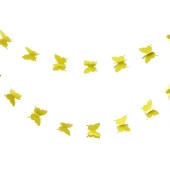 Düğün Doğum Günü Parti Dekoru Kağıt Kelebek Dizesi Altın Sarısı - 3