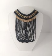 Kolye Gerdanlık Kadın Choker Bohem Kolyeler El Yapımı Uzun Püskül Boncuklar Bayan Kolye Takı Tasma - 1