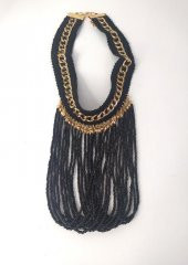 Kolye Gerdanlık Kadın Choker Bohem Kolyeler El Yapımı Uzun Püskül Boncuklar Bayan Kolye Takı Tasma - 3