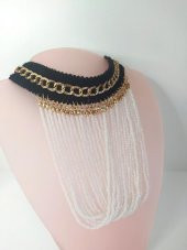 Kolye Gerdanlık Kadın Choker Bohem Kolyeler El Yapımı Uzun Püskül Boncuklar Bayan Kolye Takı Tasma - 2