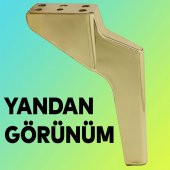 Lüks Mobilya Kanepe Sehpa TV Ünitesi Koltuk Ayağı 19 cm Gold Altın Baza Ayak - 5
