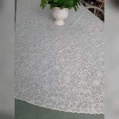 Dantel Motifli Muşamba PVC Masa Örtüsü Yuvarlak 150 cm çapında - 6