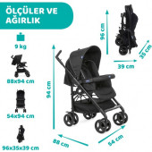 Chicco Trio Sprint Travel Sistem Bebek Arabası Black Night - 8