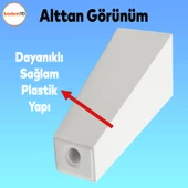 Linden Lüks Mobilya Kanepe Sehpa Tv Ünitesi Koltuk Ayağı 12 Cm Beyaz Köşeli Baza Ayakları - 3