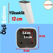 Linden Lüks Mobilya Kanepe Sehpa Tv Ünitesi Koltuk Ayağı 12 Cm Beyaz Oval Baza Ayakları - 4