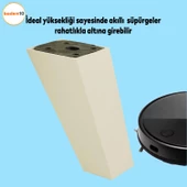 Linden Lüks Mobilya Kanepe Sehpa Tv Ünitesi Koltuk Ayağı 12 Cm Krem Köşeli Baza Ayakları thumbnail 2