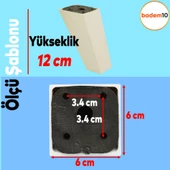 Linden Lüks Mobilya Kanepe Sehpa Tv Ünitesi Koltuk Ayağı 12 Cm Krem Köşeli Baza Ayakları thumbnail 4