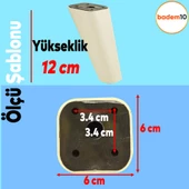 Linden Lüks Mobilya Kanepe Sehpa Tv Ünitesi Koltuk Ayağı 12 Cm Krem Oval Baza Ayakları - 4