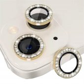 BİNANO IPHONE 14/14 PLUS TAŞLI GOLD KAMERA KORUYUC thumbnail 1