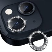 BİNANO IPHONE 14/14 PLUS TAŞLI SİYAH KAMERA KORUYU - 1