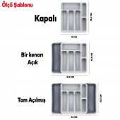 Kaşıklık Çekmece içi Ayarlanabilir Açılabilir Bıçak Kaşık Çatal Çekmece İçi Düzenleyici Kayar Kaşıklık - 2