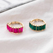 2li Baget Rhinestone Kaya Kristali Elmas Yüzük - 2