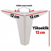 Lüks Mobilya Kanepe Sehpa TV Ünitesi Koltuk Ayağı 12 cm Beyaz Baza Ayak - 2