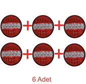 HAMBURGER TİP LEDLİ STOP LAMBA 12 VOLT 4 MODLU 6 ADET - 1
