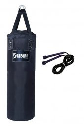 Desfabe Polydes 80x25 Cm Kolonlu Boks Kum Torbası Siyah+Atlama İpi - 1