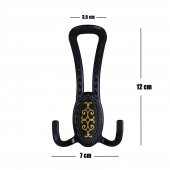 Portmanto Vestiyer Duvar Askısı Dolap Elbise Askılığı Mat Siyah Gold Desenli - 2