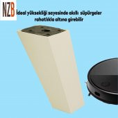 Lüks Mobilya Kanepe Sehpa TV Ünitesi Koltuk Ayağı 12 cm Krem Köşeli Baza Ayak thumbnail 3