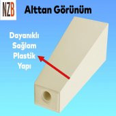 Lüks Mobilya Kanepe Sehpa TV Ünitesi Koltuk Ayağı 12 cm Krem Köşeli Baza Ayak thumbnail 5