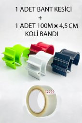 Plastik Koli Bant Kesme Aparatı Makinası & Koli Bandı 100M×4.5CM & Bant Kesici Bant Kesme Aleti - 1