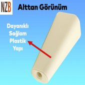 Lüks Mobilya Kanepe Sehpa TV Ünitesi Koltuk Ayağı 12 cm Krem Oval Baza Ayak thumbnail 5