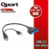 QPORT Q-SU4 SATA=>USB3.0 ÇEVİRİCİ (USB GÜÇ DESTEK) (SATA DİSKİ USB3.0a DÖNÜŞTÜRÜCÜ) - 1