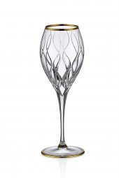 Kcd Kilim Altın Kesme El Dekor Yaldızlı Desenli Cam 6 Adet Ayaklı Bardak Kadeh thumbnail 2