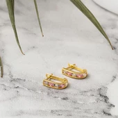 14 Ayar Altın Pembe Bebek Küpesi thumbnail 3