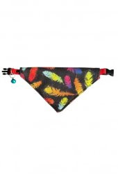 Cocopet Renkli Tüy Desenli Ayarlanabilir Fular Bandana Kedi Tasması - 1