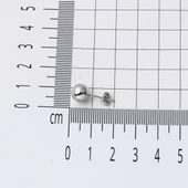 14 Ayar Beyaz Altın Top Küpe 8 mm. - 6