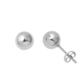 14 Ayar Beyaz Altın Top Küpe 8 mm. - 1