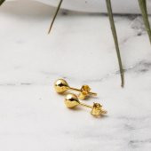 14 Ayar Altın Top Küpe 5 mm. - 2