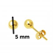 14 Ayar Altın Top Küpe 5 mm. - 4