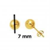 14 Ayar Altın Top Küpe 7 mm. - 5
