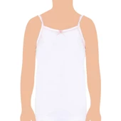 Seher Yıldızı Kız Çocuk İp Askılı Atlet Beyaz Yüzde Yüz Pamuklu - 1