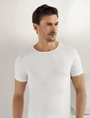 Şahinler Erkek Kısa Kol Likralı Süprem Atlet Beyaz E068 - 1