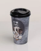 Kahve Bardağı - Kapaklı Desenli 650ML - 1