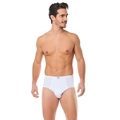 12 li Paket Seher Yıldızı Erkek Külot Slip Beyaz Pamuklu Ürün - 1