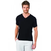 Donex Erkek Kısa Kol V Yaka Atlet Likralı Erkek Atlet 2130 - 1