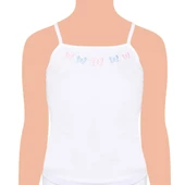 Tutku Kız Çocuk İp Askılı Atlet Beyaz % 100 Pamuk 1 Adet - 1