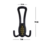 Seçil Portmanto Vestiyer Duvar Askısı Dolap Elbise Askılığı Mat Siyah Gold Desenli - 2