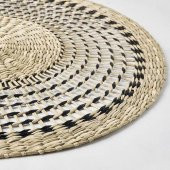 6 Adet Amerikan Servis, Natürel MeridyenDukkan 37 cm Rattan-Yuvarlak-Dekoratif Servis - 4