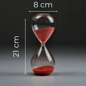 Kırmızı 1 Saat Kum Saati, Sevgililer Günü için Hediye,Dekoratif Cam Kum Saati Kitaplık Masa Dekoru thumbnail 3