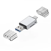Polham USB, Type-c ve Lightning Girişli Ultra Hızlı Hafıza Kart Okuyucu, Micro SC Hafıza Kart Reader - 10