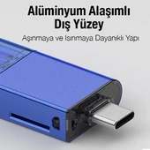 Polham USB, Type-c ve Lightning Girişli Ultra Hızlı Hafıza Kart Okuyucu, Micro SC Hafıza Kart Reader - 12