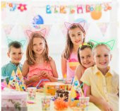 Karanlıkta Yanan Glow Kedi Kulağı Kedi Tacı Renkli 6 Adet - 4