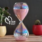 Shine Kum Saati, Gökkuşağı Parlak Cam Pembe Trend Kum Saati, 1 Saat Kum Saati, Kitaplık Masa Dekoru - 1